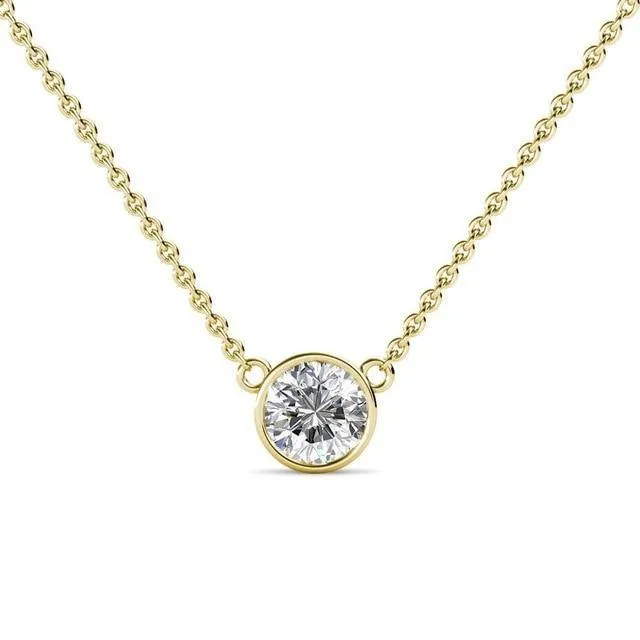 10K White And Yellow Gold 3CT Moissanite Diamond Necklace