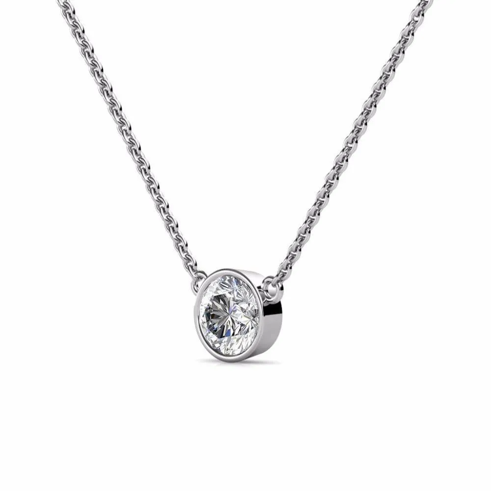 10K White And Yellow Gold 3CT Moissanite Diamond Necklace