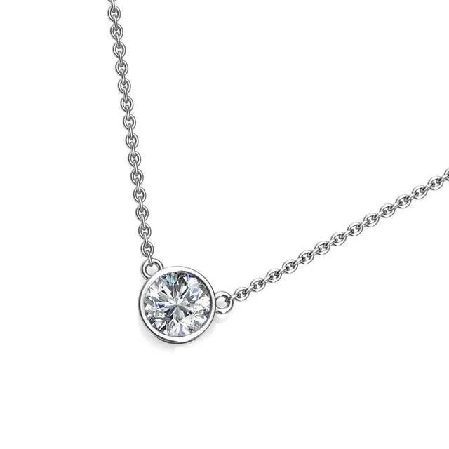 10K White And Yellow Gold 3CT Moissanite Diamond Necklace