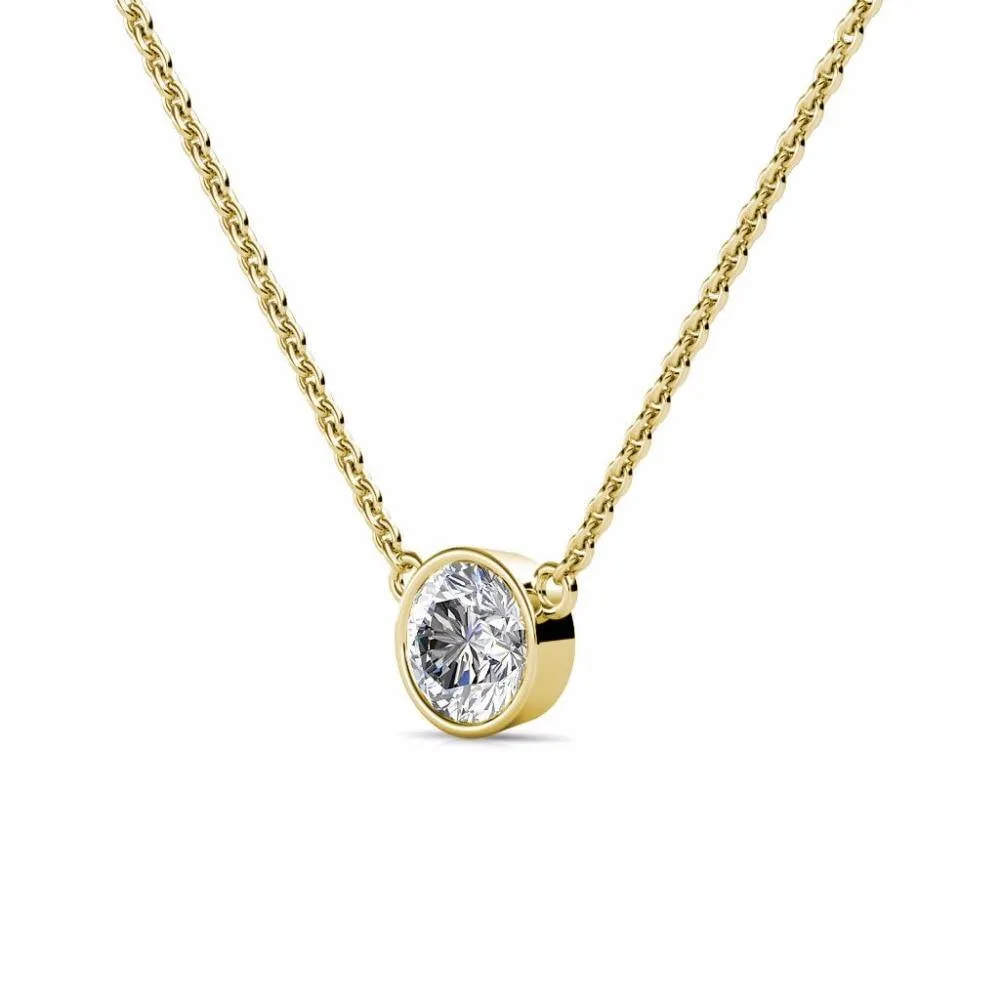 10K White And Yellow Gold 3CT Moissanite Diamond Necklace