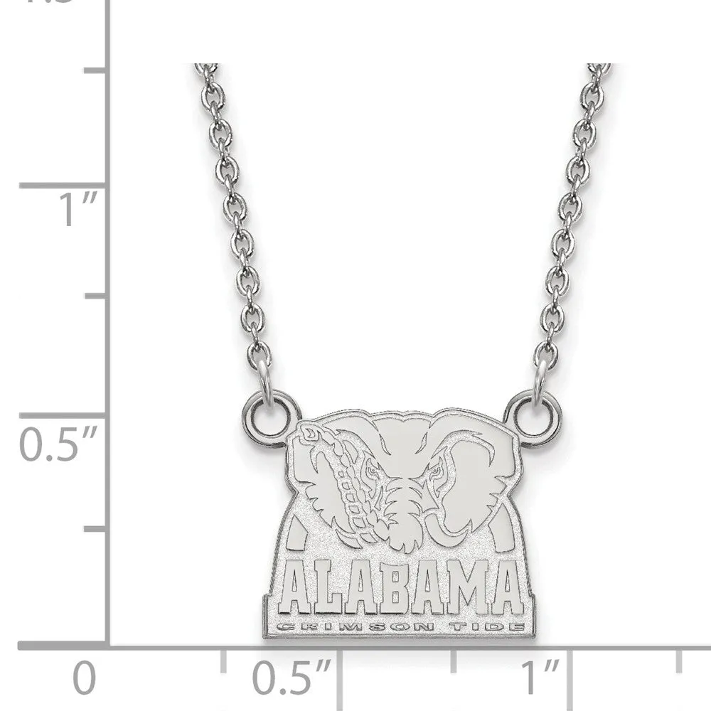 10k White Gold U of Alabama Small Crimson Tide Pendant Necklace