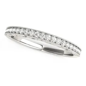 14k White Gold Milgrain Bordered Round Diamond Wedding Band (1/6 cttw)-rxd60006y28bt