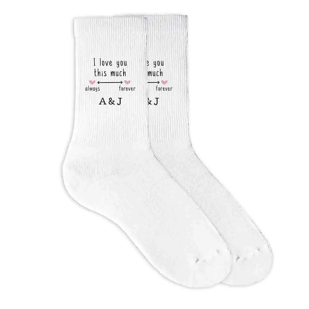 2 Year Anniversary Gift Wife, Personalized Cotton Socks