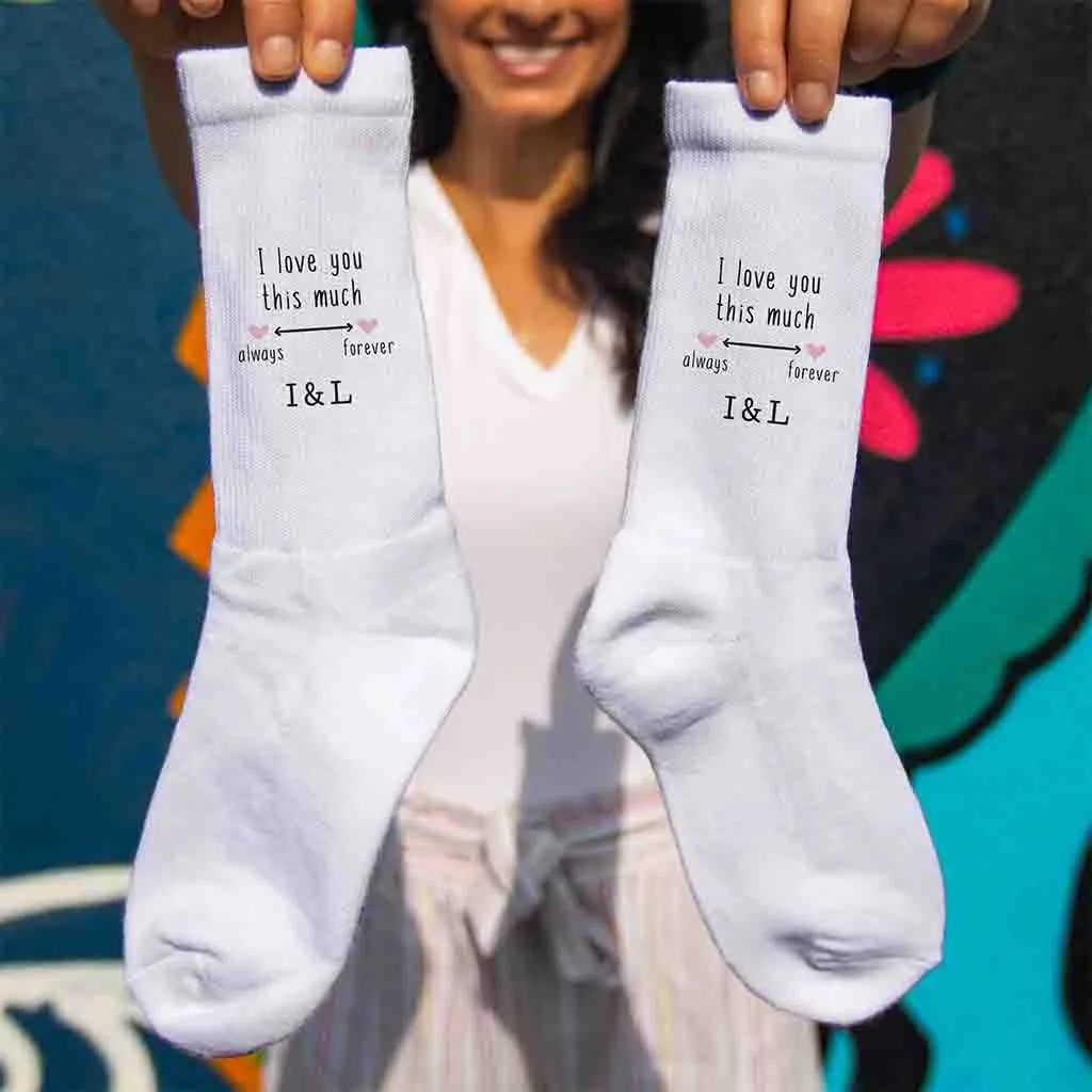 2 Year Anniversary Gift Wife, Personalized Cotton Socks