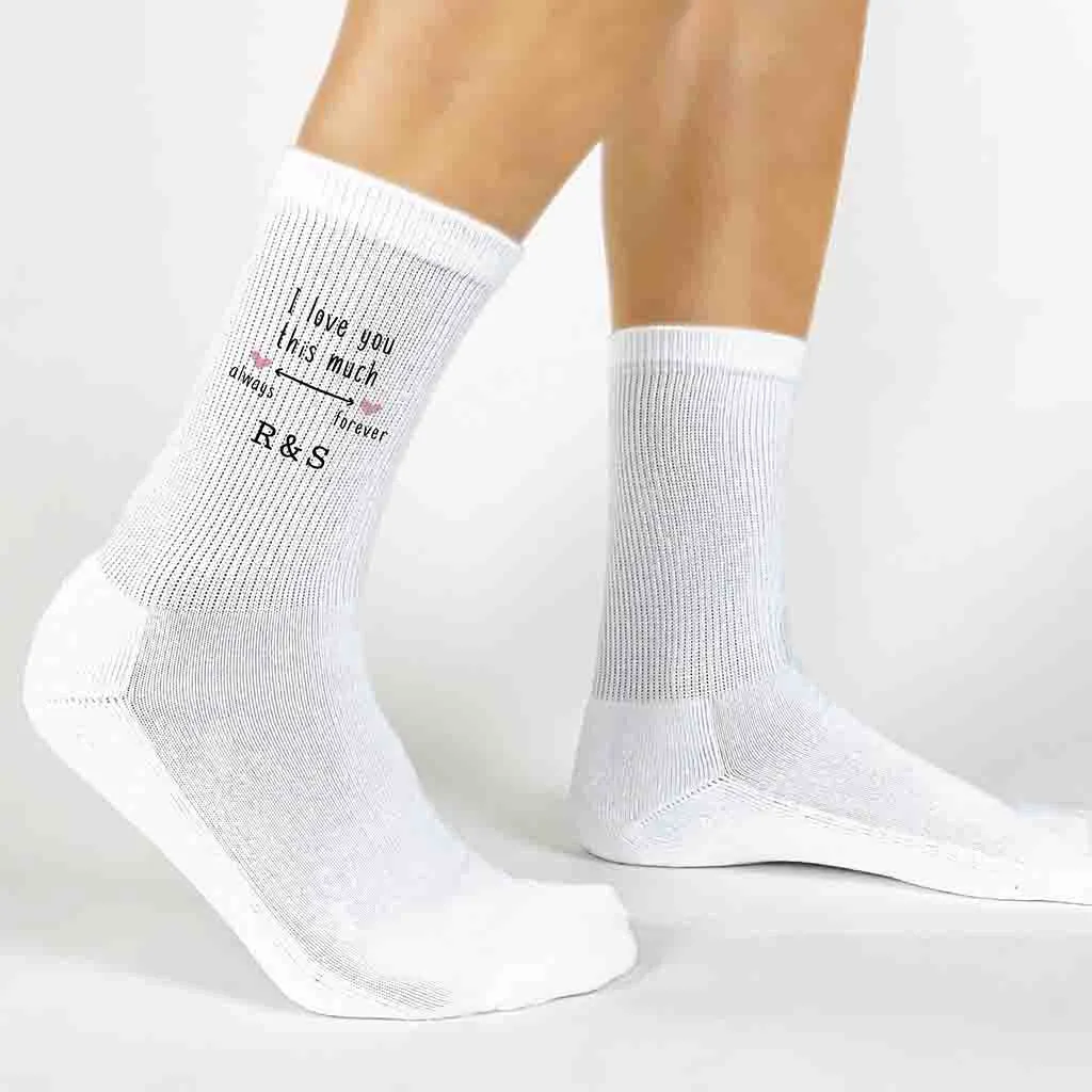 2 Year Anniversary Gift Wife, Personalized Cotton Socks