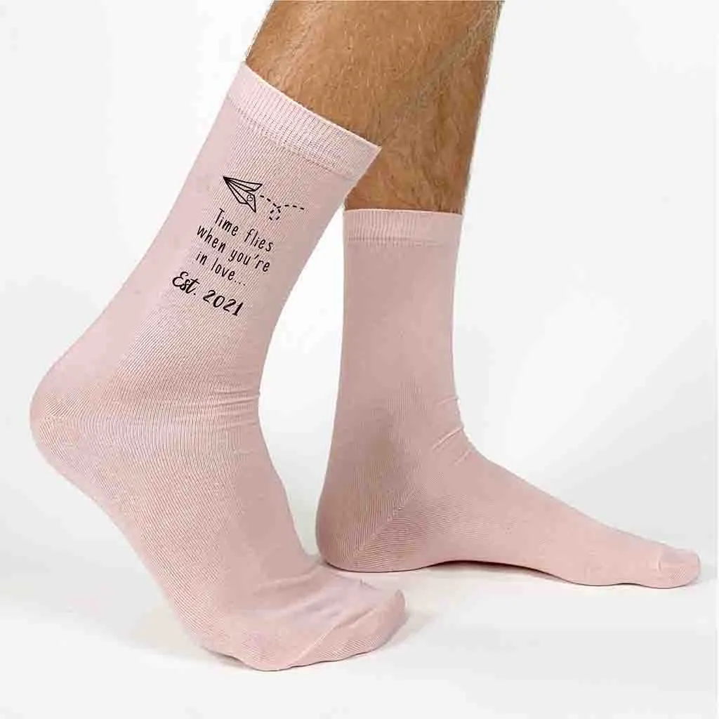 2nd Anniversary Cotton Socks for Him - Time Flies Shop