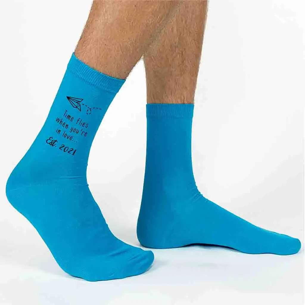 2nd Anniversary Cotton Socks for Him - Time Flies Shop