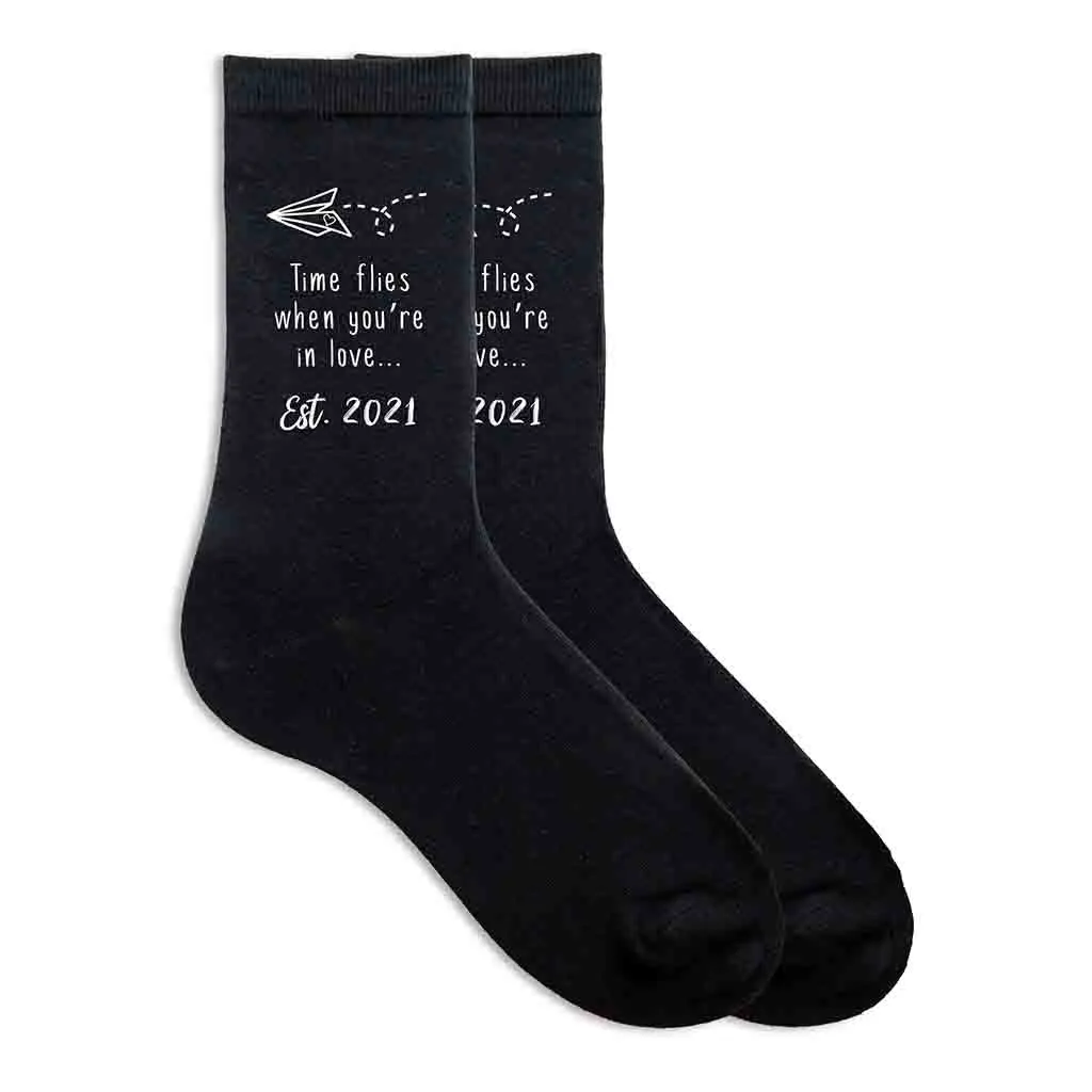 2nd Anniversary Cotton Socks for Him - Time Flies Shop