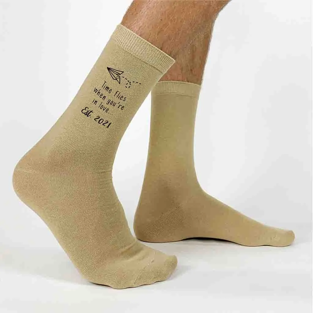 2nd Anniversary Cotton Socks for Him - Time Flies Shop