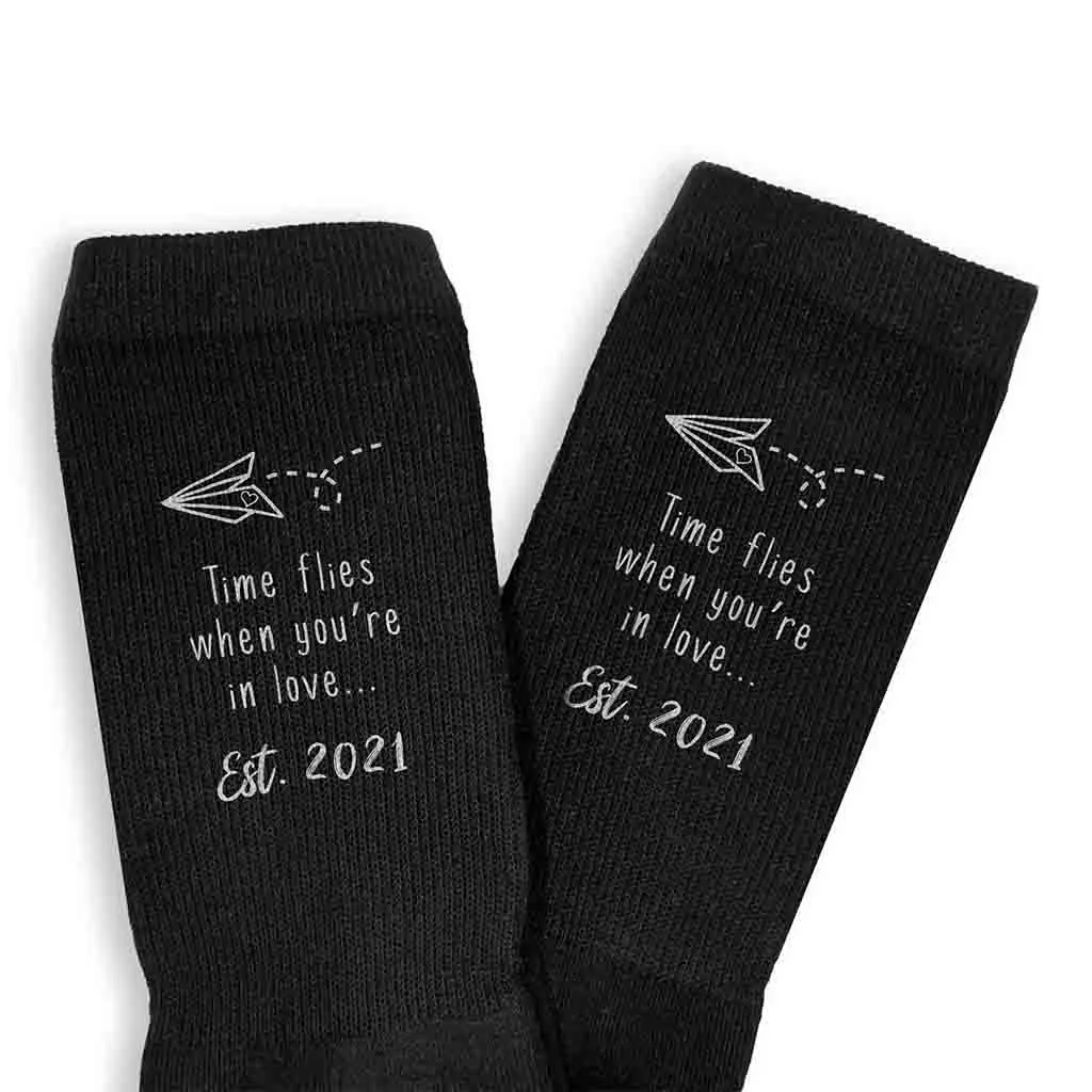 2nd Anniversary Cotton Socks for Him - Time Flies Shop