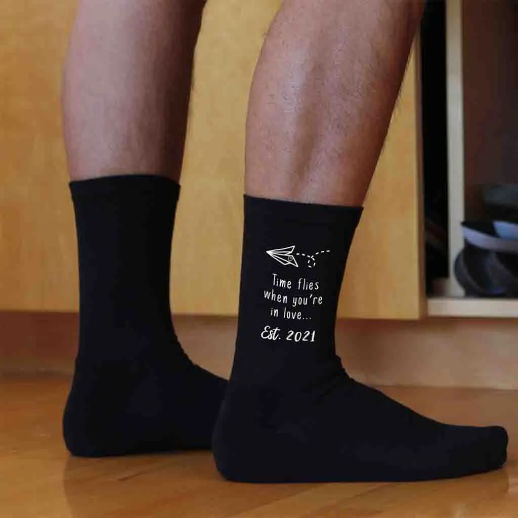 2nd Anniversary Cotton Socks for Him - Time Flies Shop