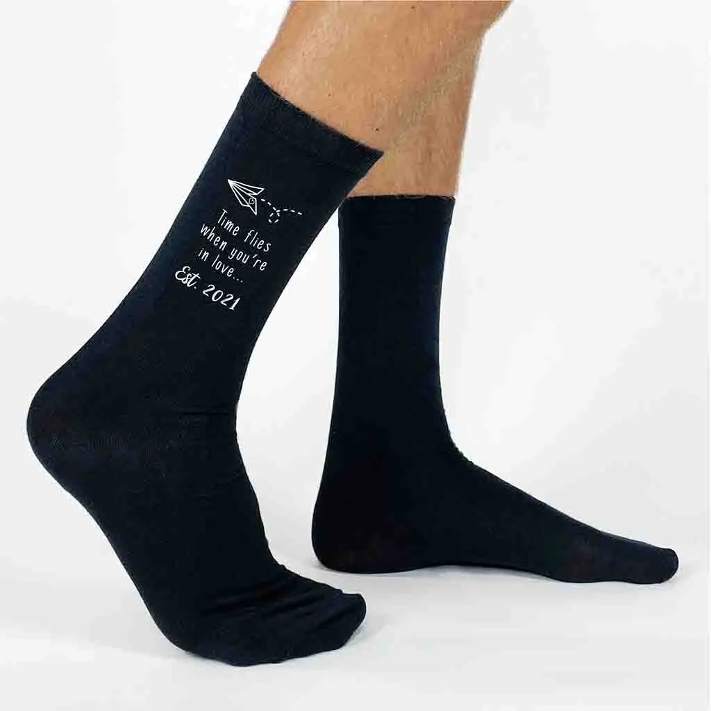 2nd Anniversary Cotton Socks for Him - Time Flies Shop