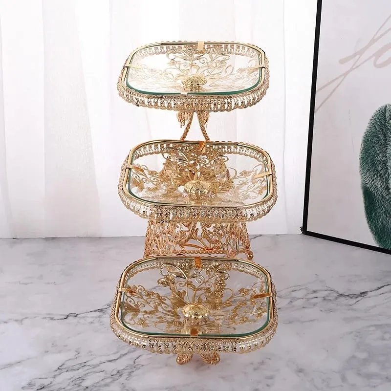 3 Tier Cupcake Stand Wedding Display Tower Iron Plate