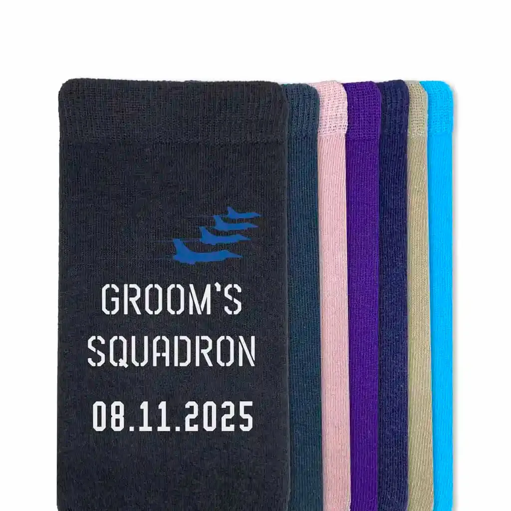 Air Force Groom – Custom Wedding Socks for Squadron