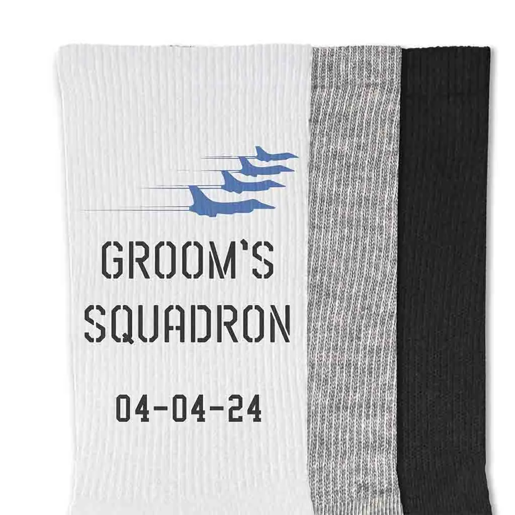 Air Force Groom – Custom Wedding Socks for Squadron