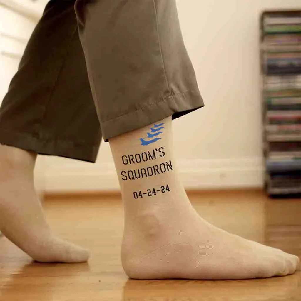 Air Force Groom – Custom Wedding Socks for Squadron