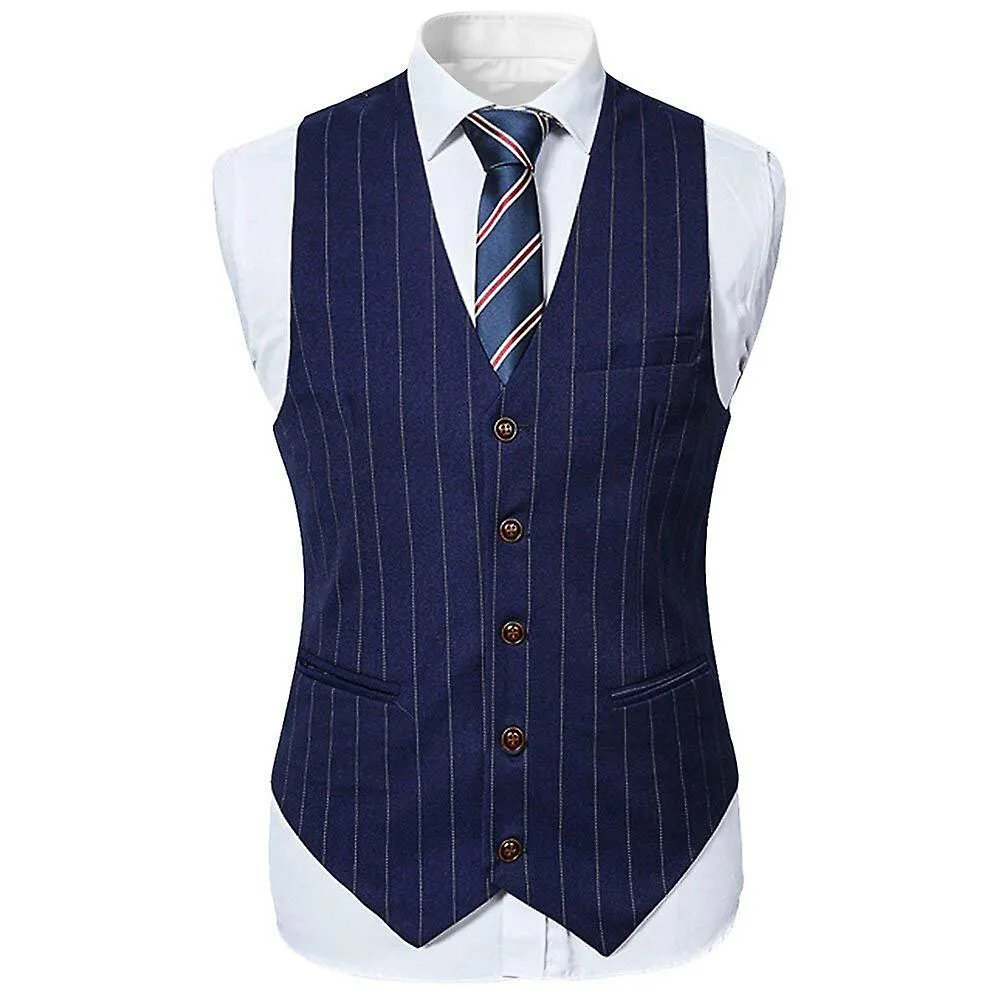 Allthemen Hombre 3-Piece Business Suit Slim Stripe Wedding Suit