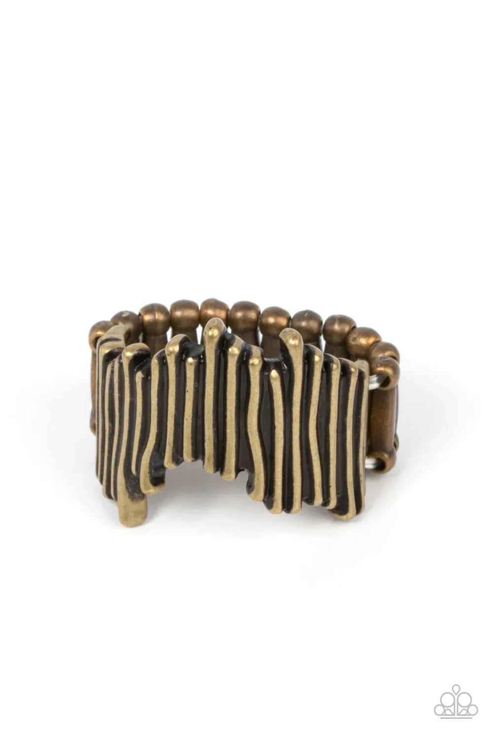 Along the Lines Brass ~ Paparazzi Ring