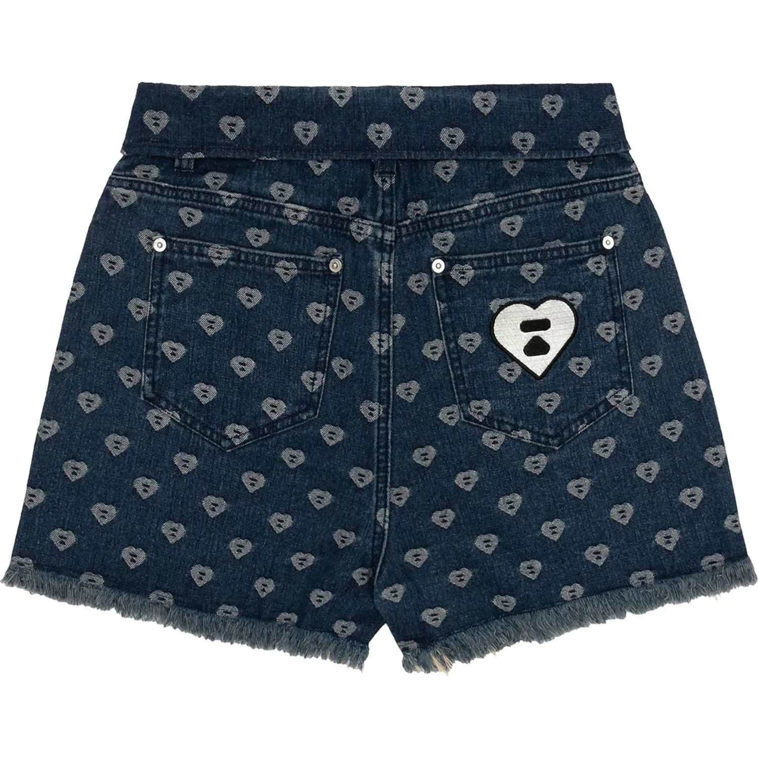 APEE BITE FLIP PATTERN DENIM SHORTS #2 LADIES