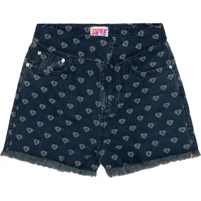 APEE BITE FLIP PATTERN DENIM SHORTS #2 LADIES