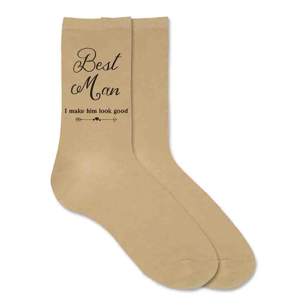 Best Man Wedding Socks with Hilarious Saying