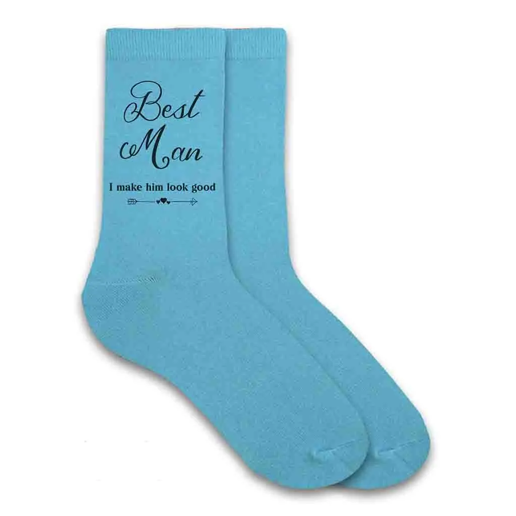 Best Man Wedding Socks with Hilarious Saying