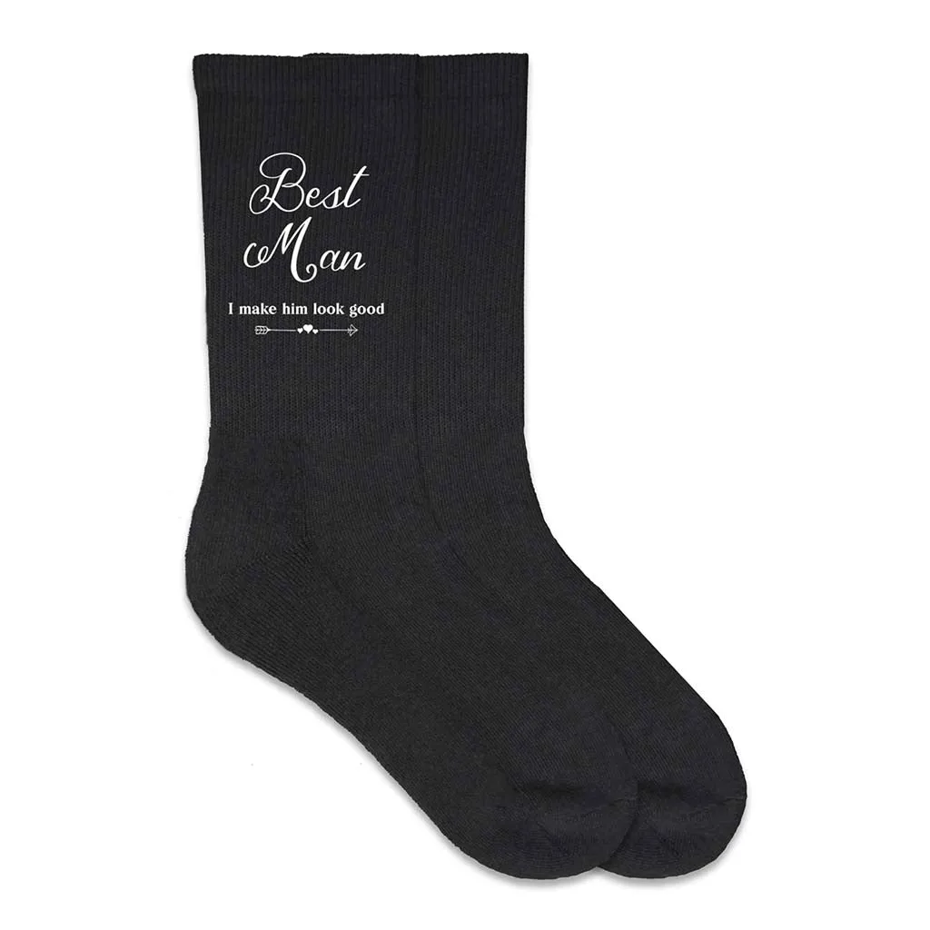 Best Man Wedding Socks with Hilarious Saying