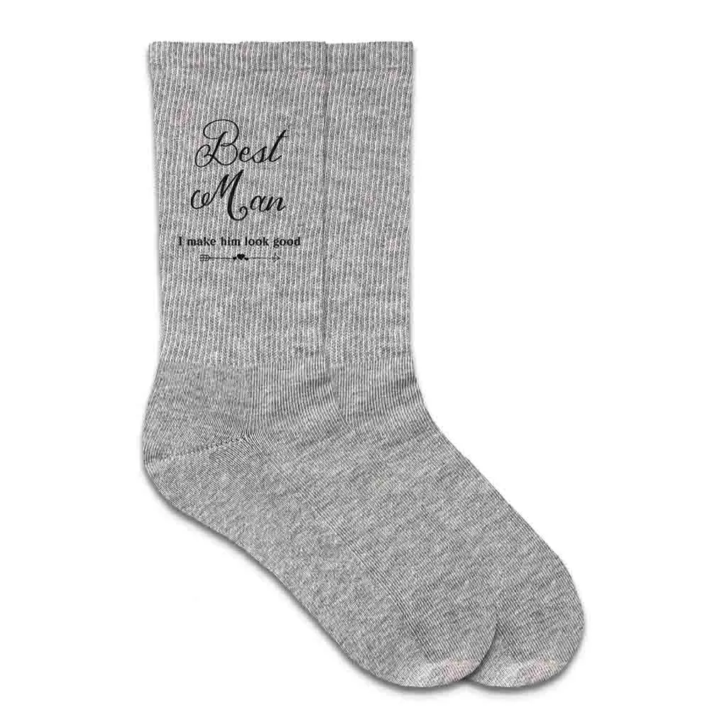 Best Man Wedding Socks with Hilarious Saying