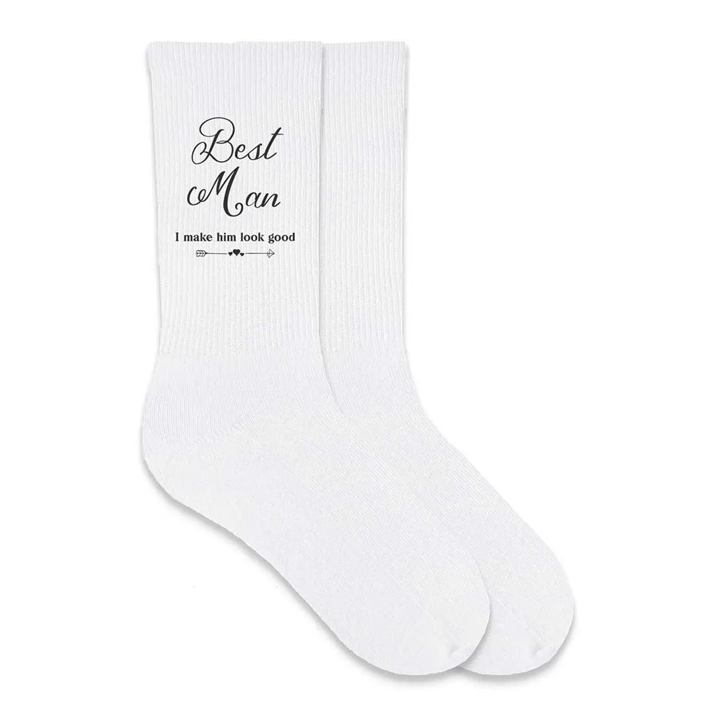 Best Man Wedding Socks with Hilarious Saying