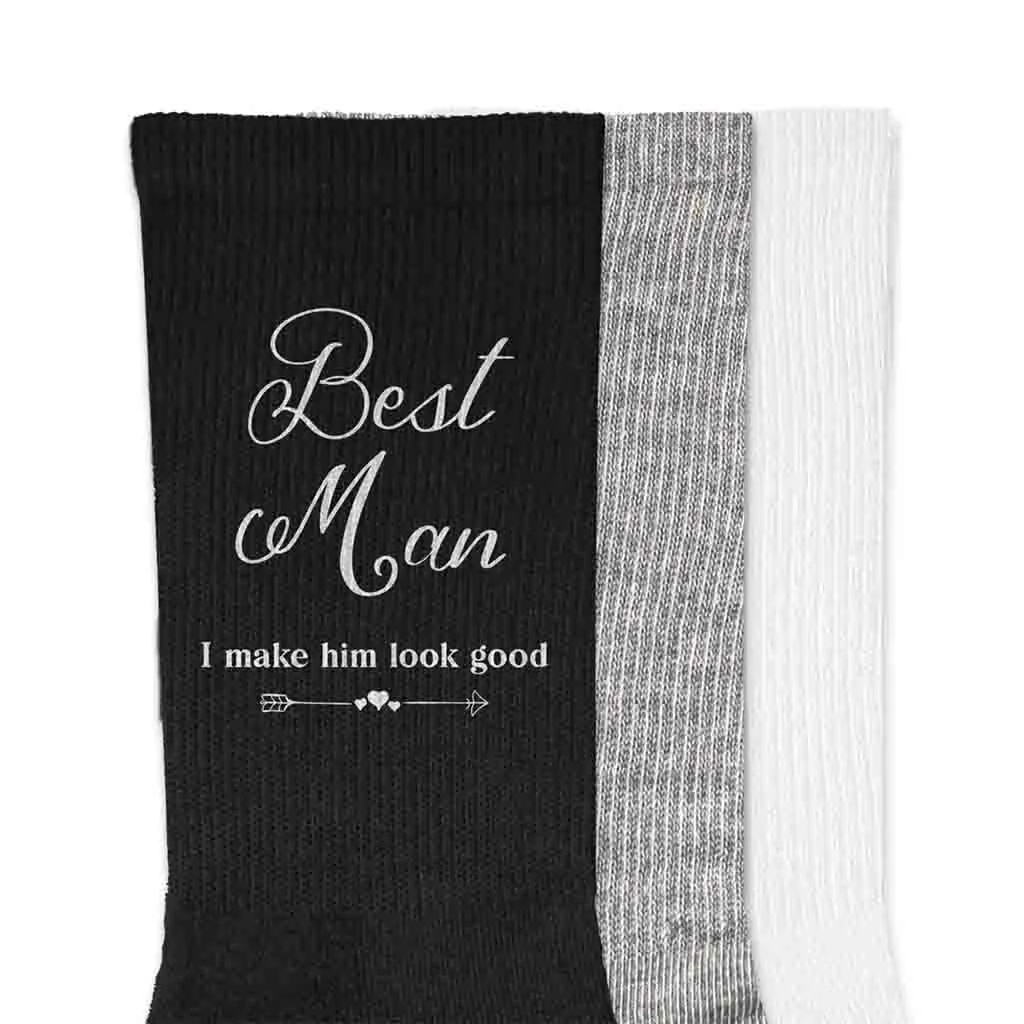 Best Man Wedding Socks with Hilarious Saying