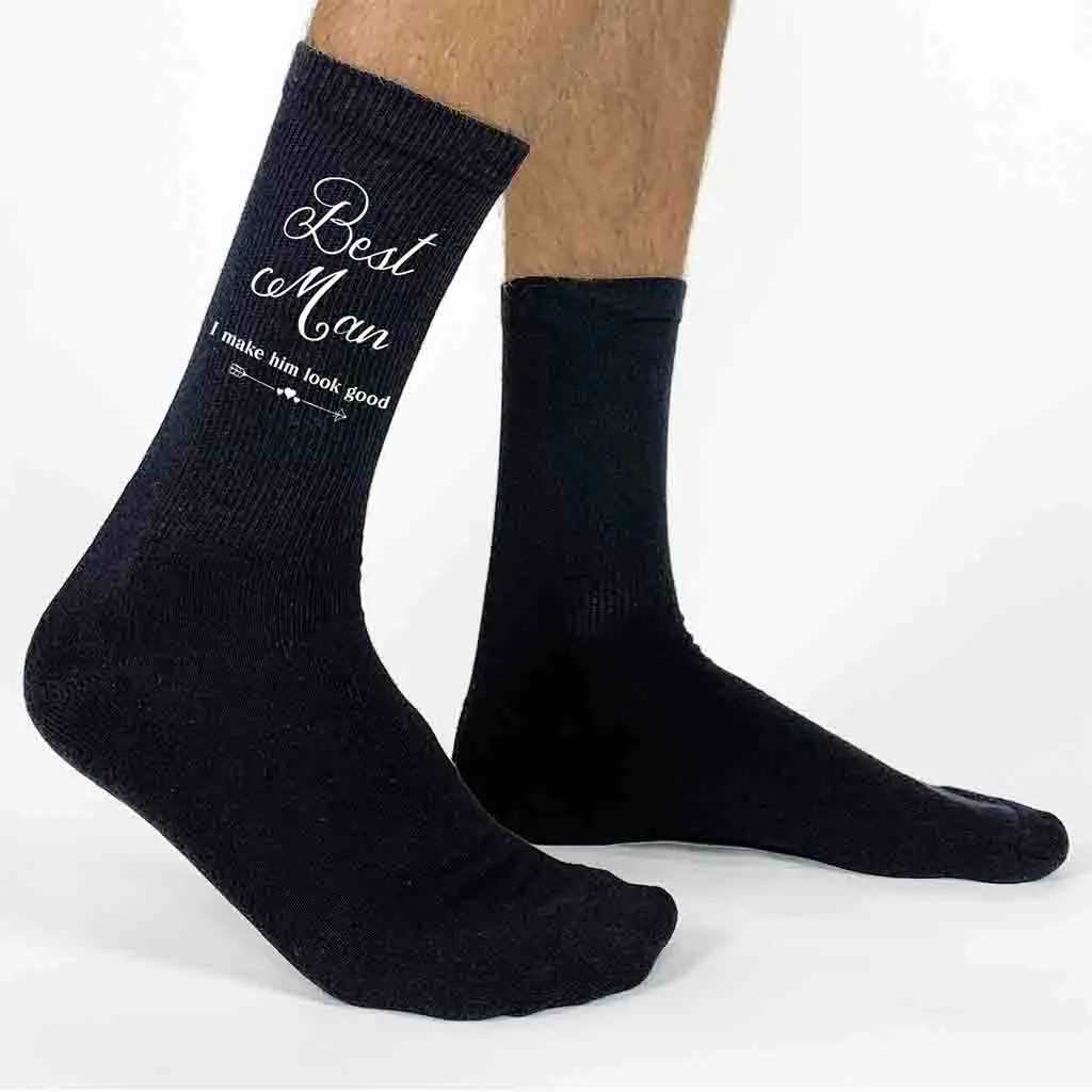 Best Man Wedding Socks with Hilarious Saying