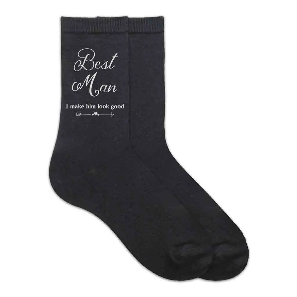 Best Man Wedding Socks with Hilarious Saying