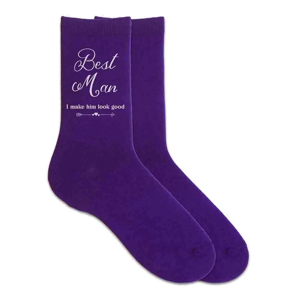 Best Man Wedding Socks with Hilarious Saying