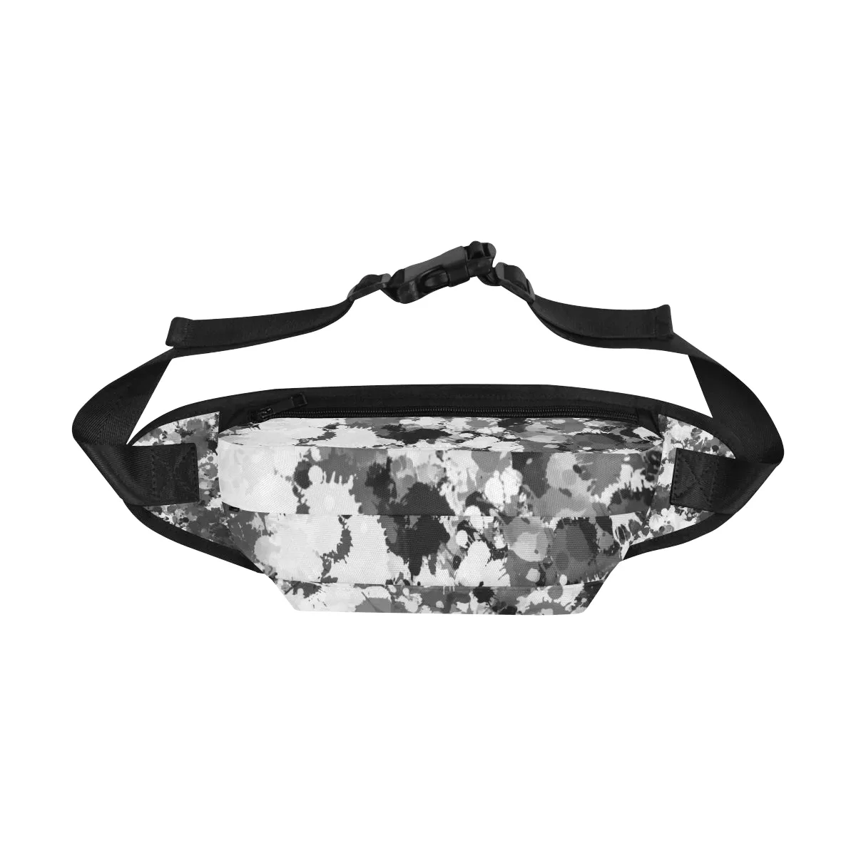 Black and White Paint Splatter Fanny Pack