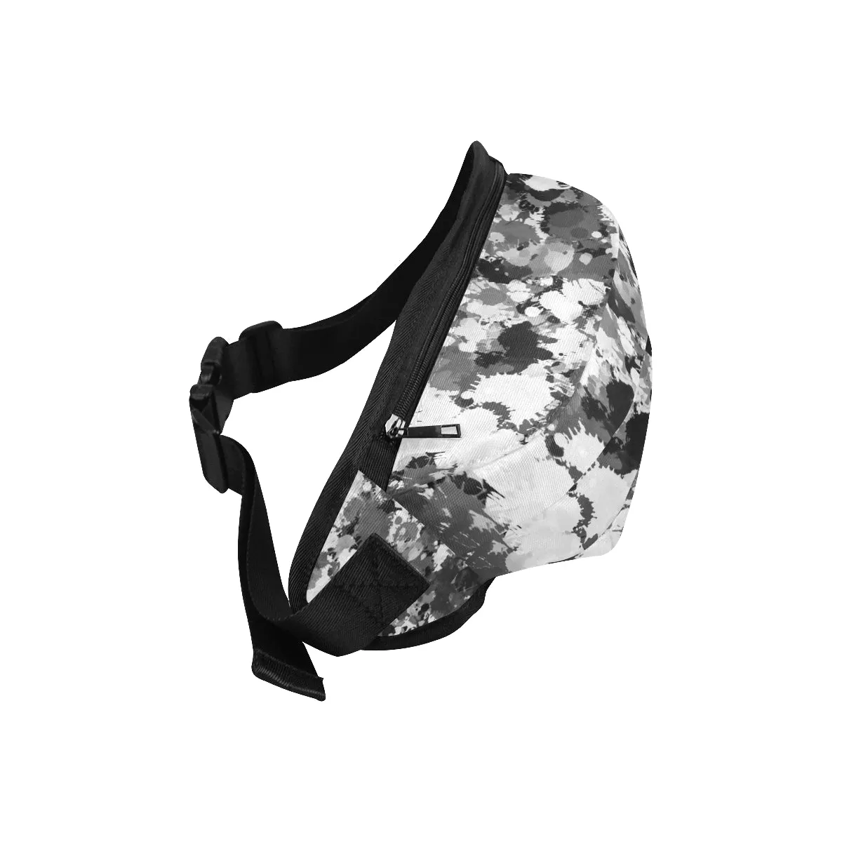 Black and White Paint Splatter Fanny Pack