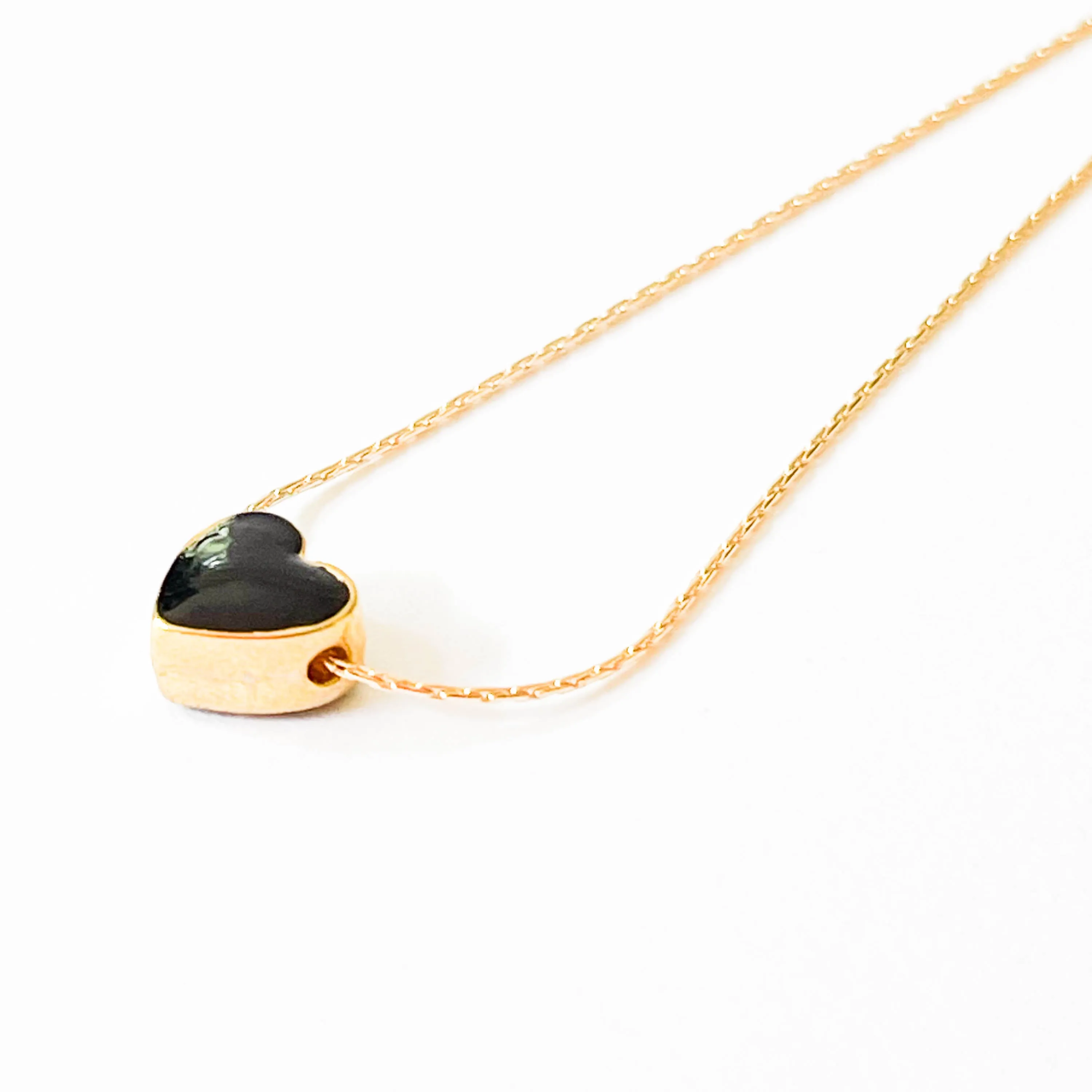 Black Heart Gold Filled Necklace