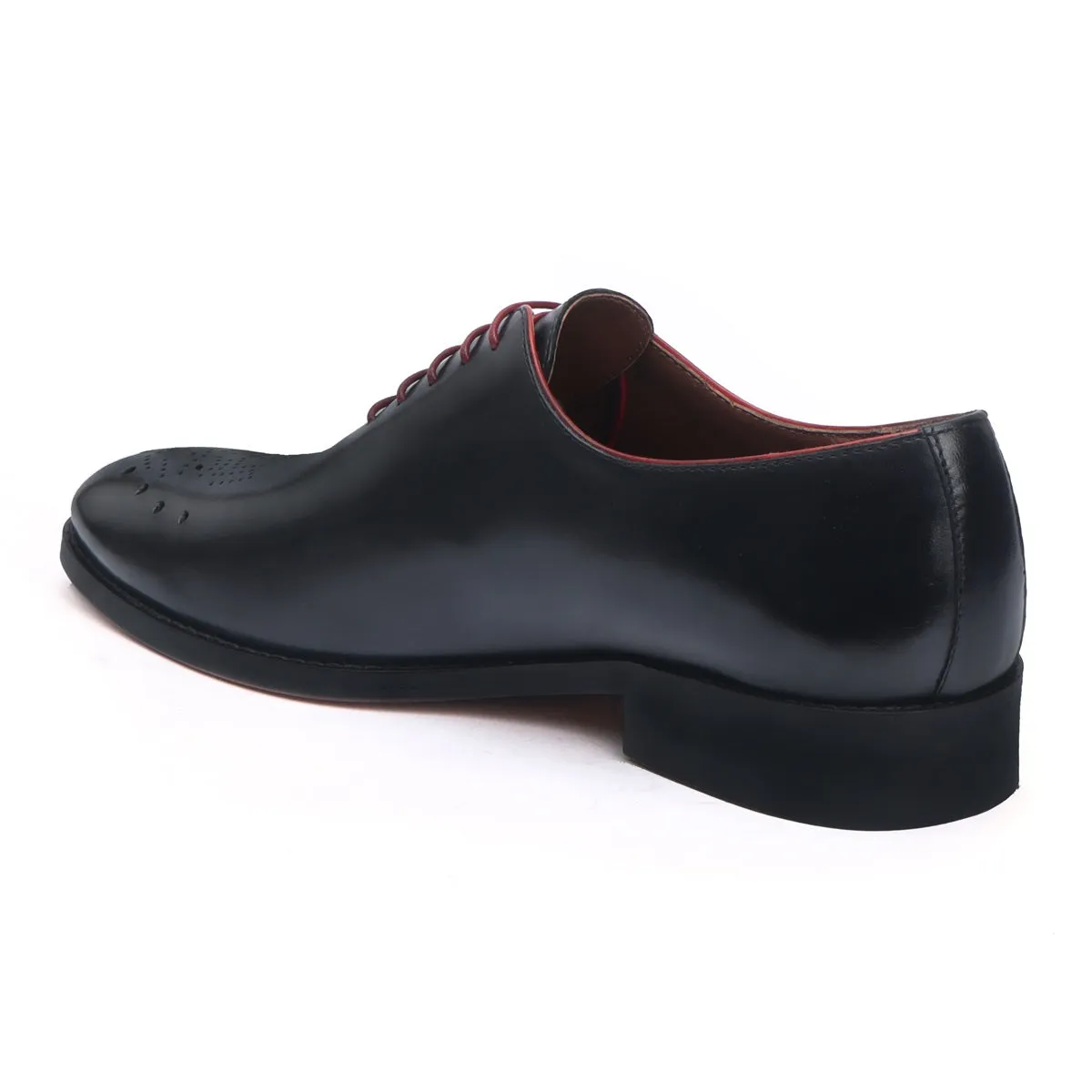 Black Panther Punching Toe Oxford leather Shoes