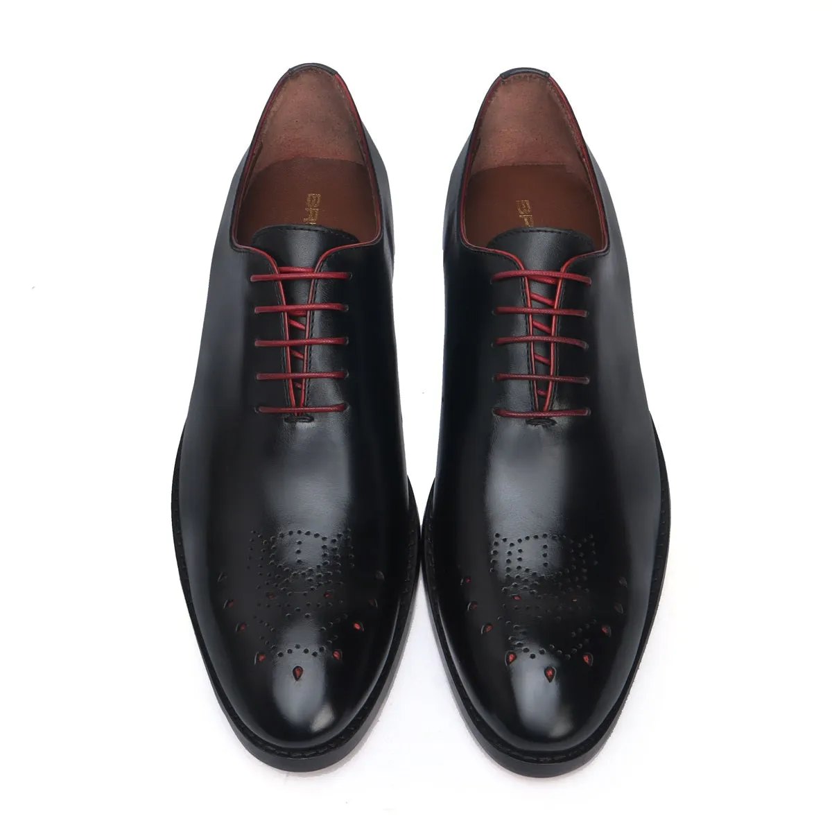 Black Panther Punching Toe Oxford leather Shoes