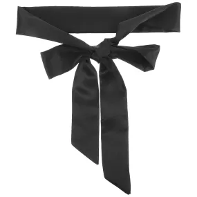 Black Satin Ribbon Belts Women Dresses Fabric Bathrobe Strap Womens Silk Waist Tie Miss Sash