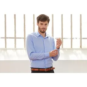 Blue sky shirt 100% cotton - Straight collar - MAXIME CLASSIC