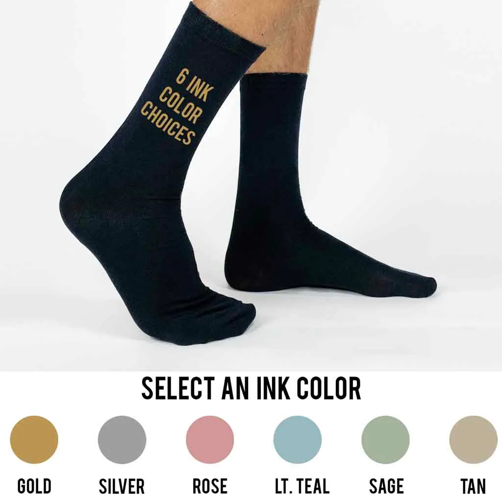 Boho Style Father of the Groom Wedding Socks, Personalized and Customizable