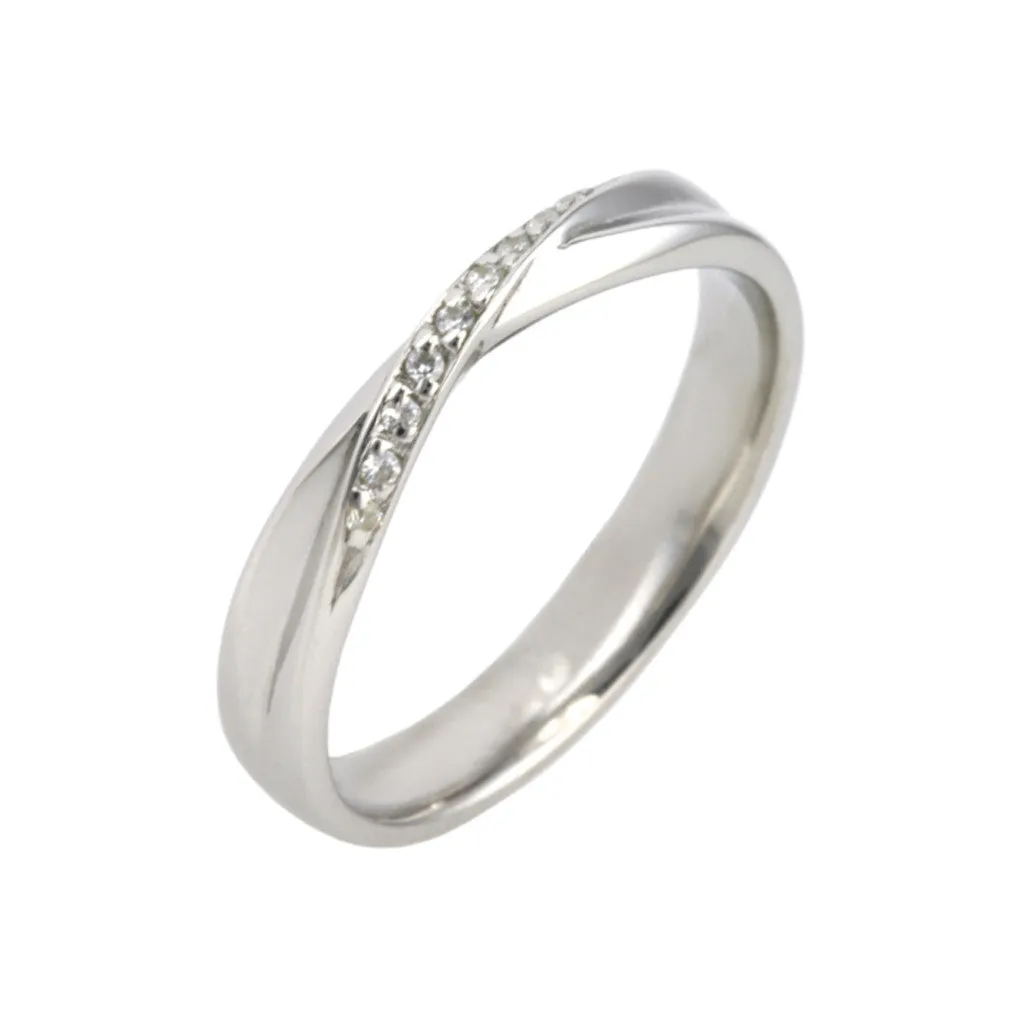 Bow Diamond Wedding Band