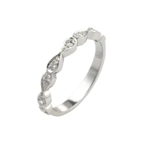 Bow-Shaped Diamond Wedding Band