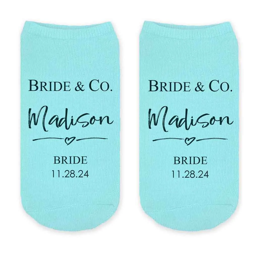 Bridal Party Wedding Socks | Something Blue for the Bride | Custom Socks