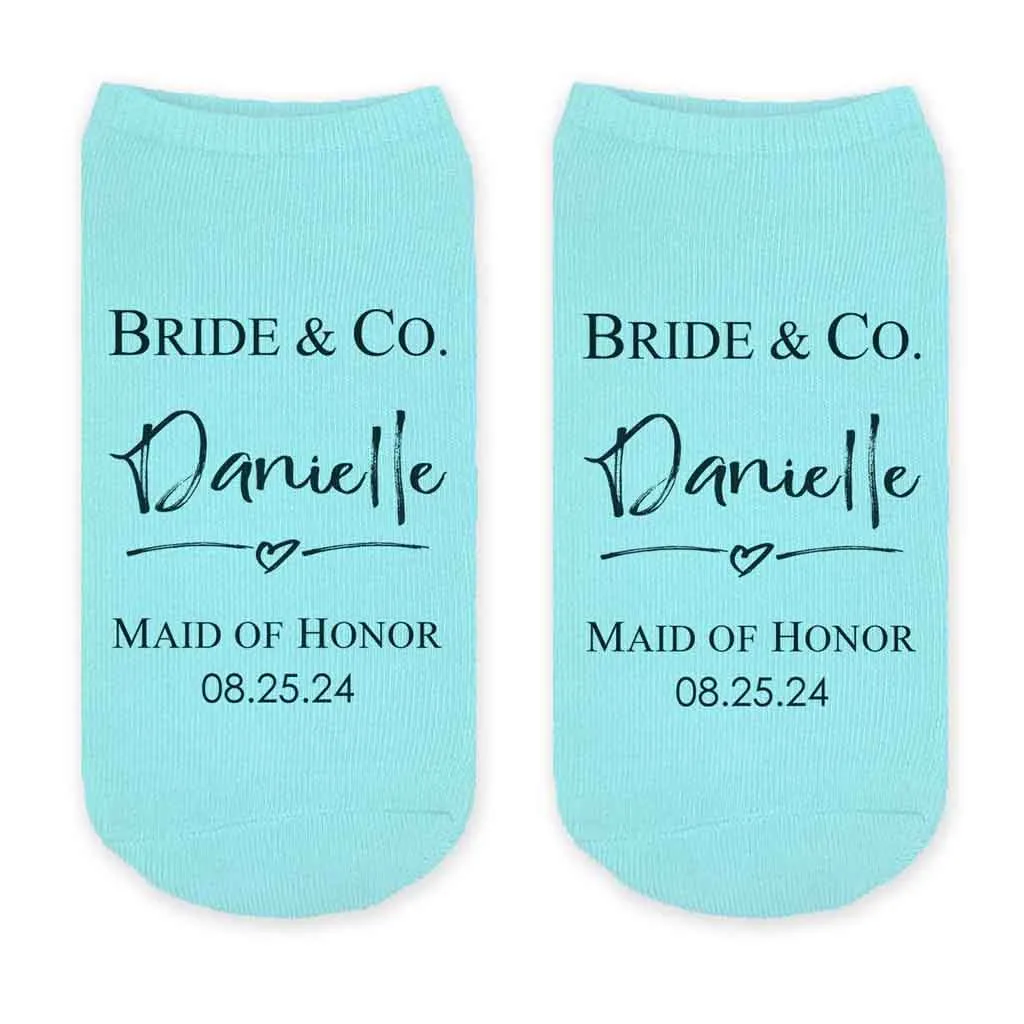 Bridal Party Wedding Socks | Something Blue for the Bride | Custom Socks