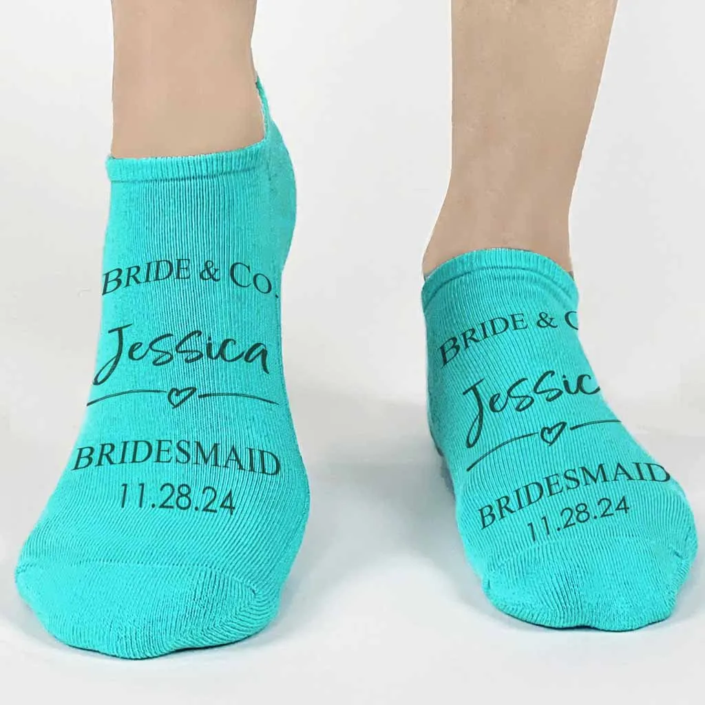 Bridal Party Wedding Socks | Something Blue for the Bride | Custom Socks