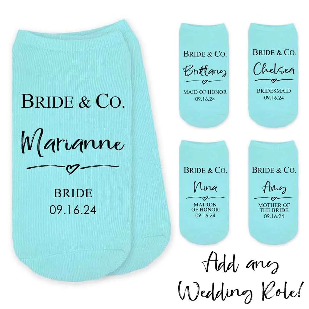 Bridal Party Wedding Socks | Something Blue for the Bride | Custom Socks