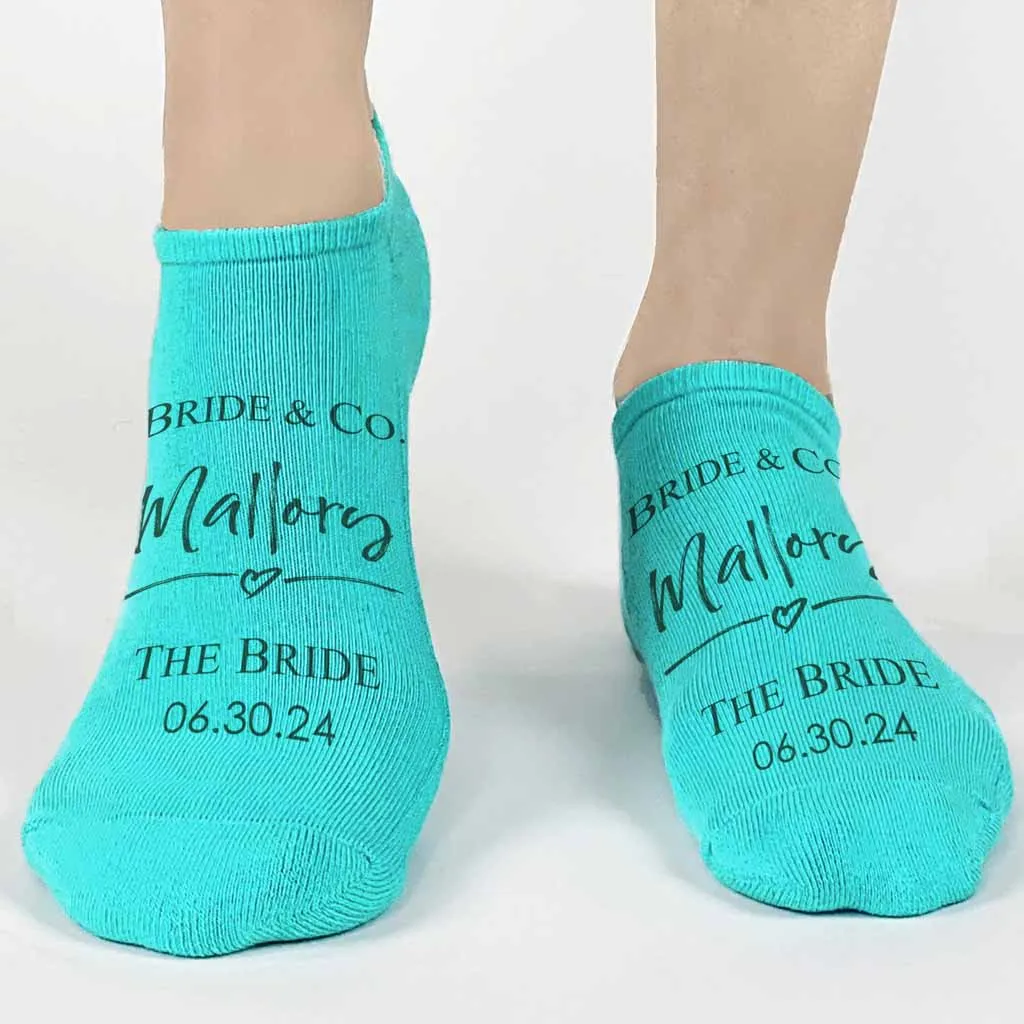 Bridal Party Wedding Socks | Something Blue for the Bride | Custom Socks