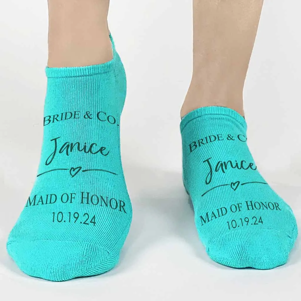 Bridal Party Wedding Socks | Something Blue for the Bride | Custom Socks