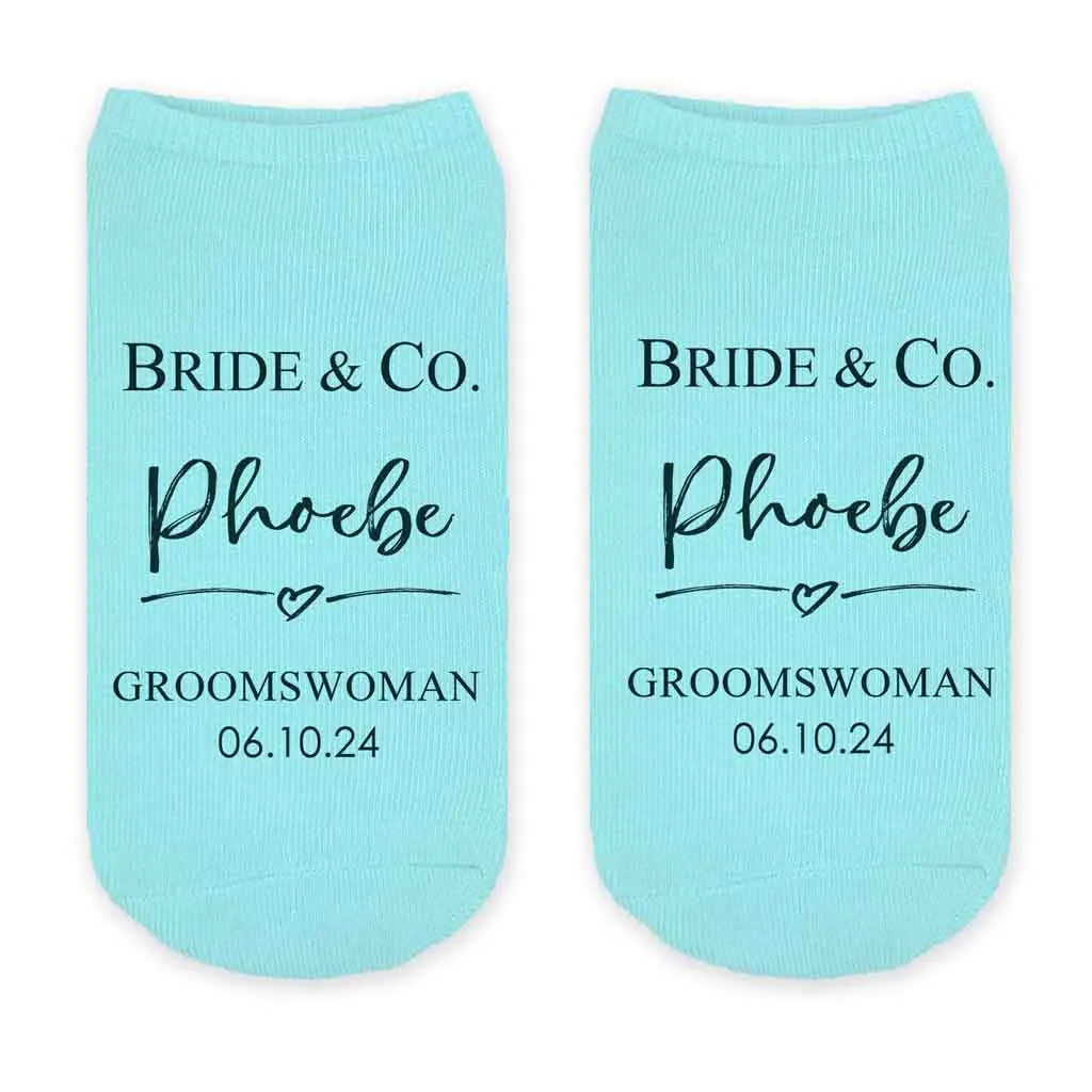 Bridal Party Wedding Socks | Something Blue for the Bride | Custom Socks